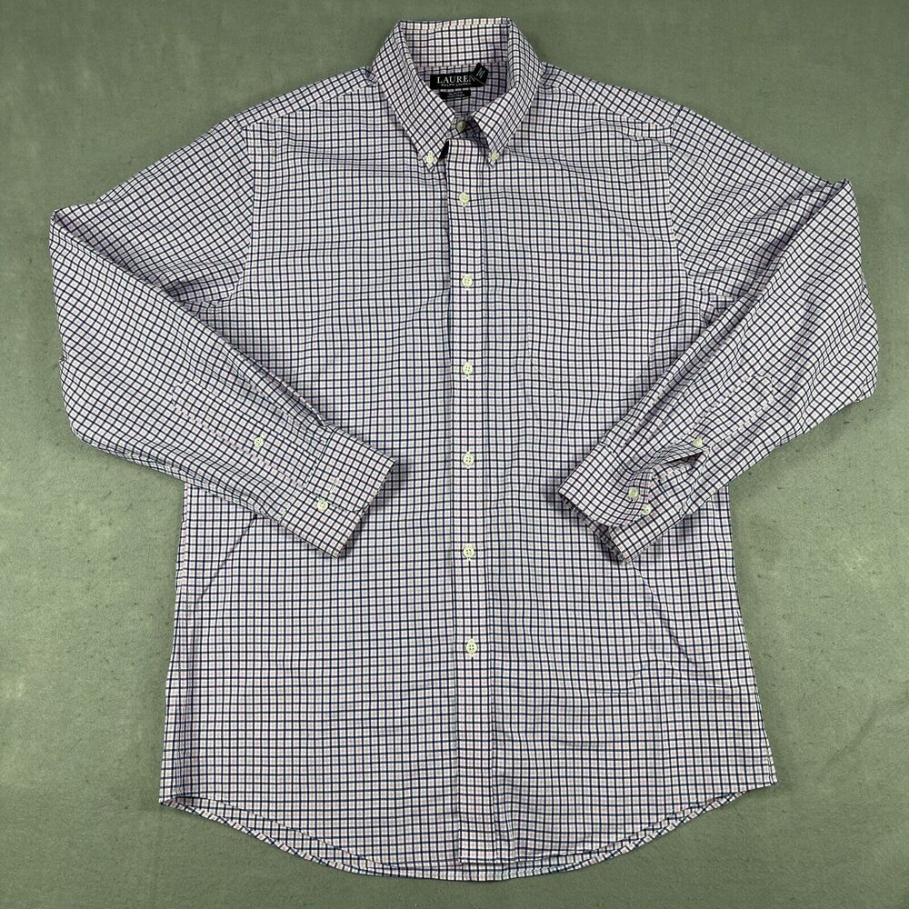 Ralph Lauren Button Up Shirt Mens Size 16.5 Custom Fit Pink Plaid